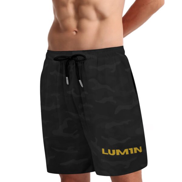 Lum1n Black Camo Double-Layered Athletic Shorts - Image 3